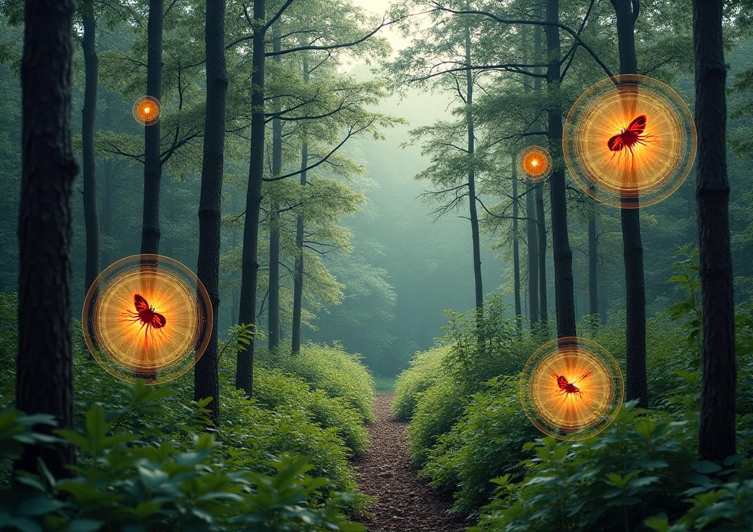 AI-powered forest threat detection showing pest and disease monitoring